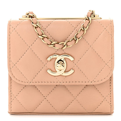 Chanel Lambskin Quilted Mini Trendy CC Clutch With Chain Beige 1 of 10
