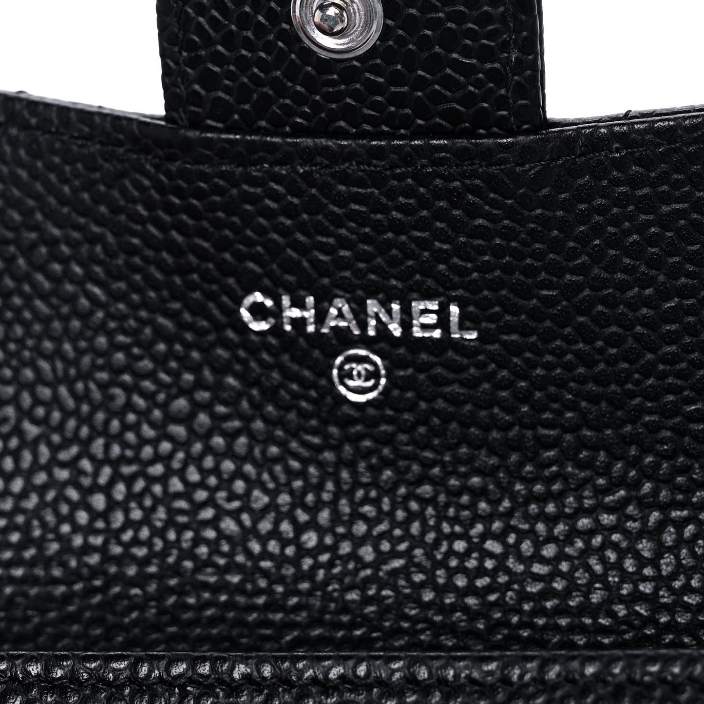 Caviar Quilted Flap Card Holder Wallet Black