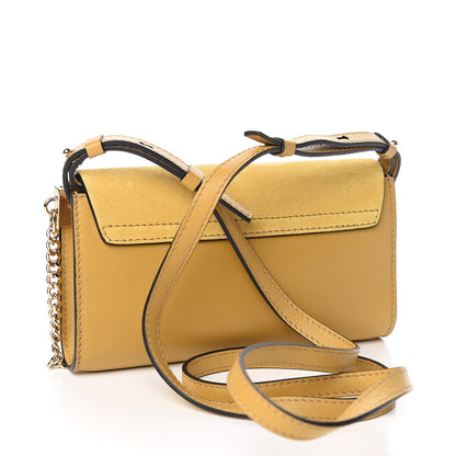 Chloe Suede Calfskin Mini Faye Shoulder Bag Dusty Yellow 3 of 10