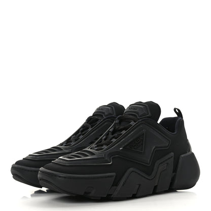 Prada Technical Stretch Fabric Triangle Logo Square Toe 40mm Sneakers 36 Black 3 of 7