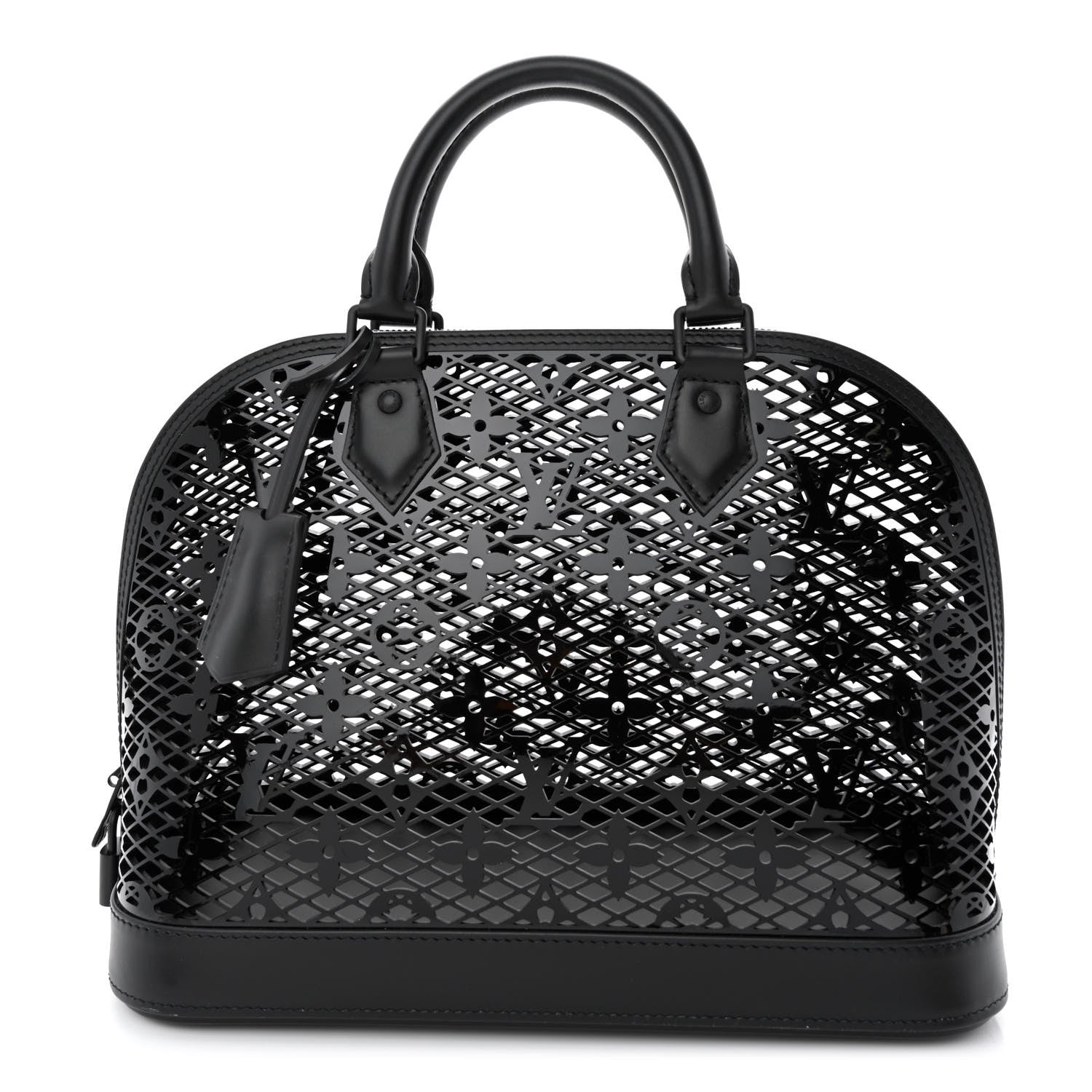 Louis Vuitton Patent Calfskin Laced Monogram Alma PM Black 4 of 13
