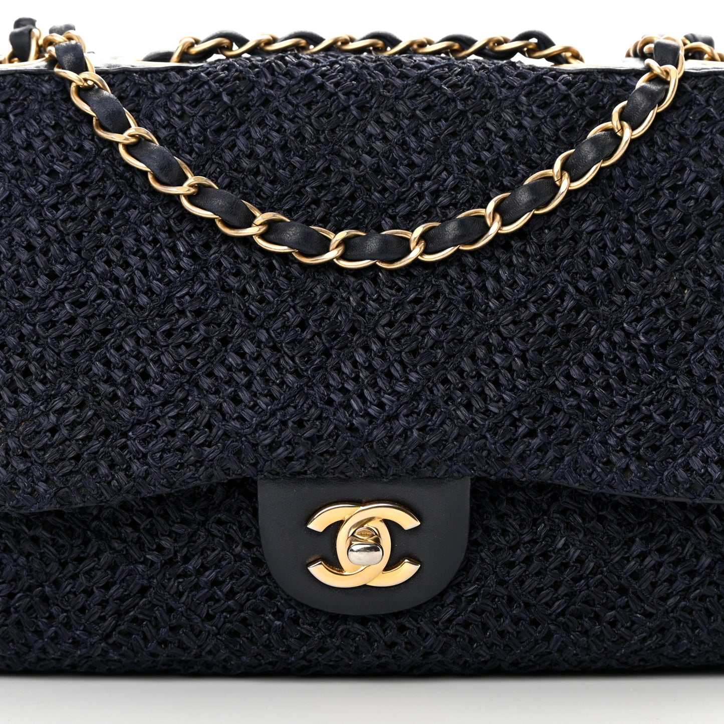Woven Nylon Medium Single Flap Blue