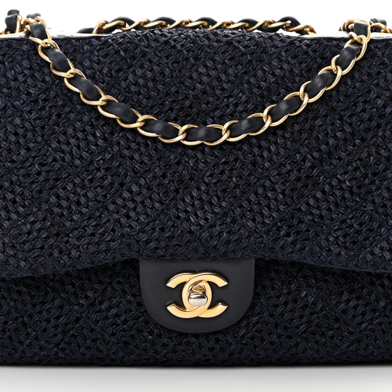 Chanel Woven Nylon Medium Single Flap Blue 8 of 16
