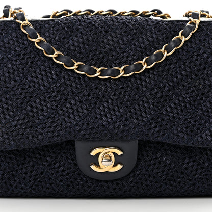 Chanel Woven Nylon Medium Single Flap Blue 8 of 16