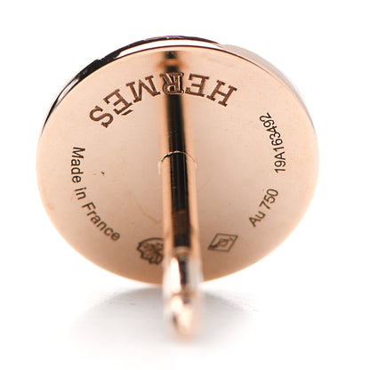 Hermes 18K Rose Gold TPM Ex-Libris Stud Earrings 3 of 6