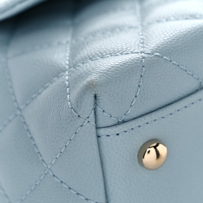 Chanel Caviar Quilted Small Coco Handle Flap Light Blue 8 of 14
