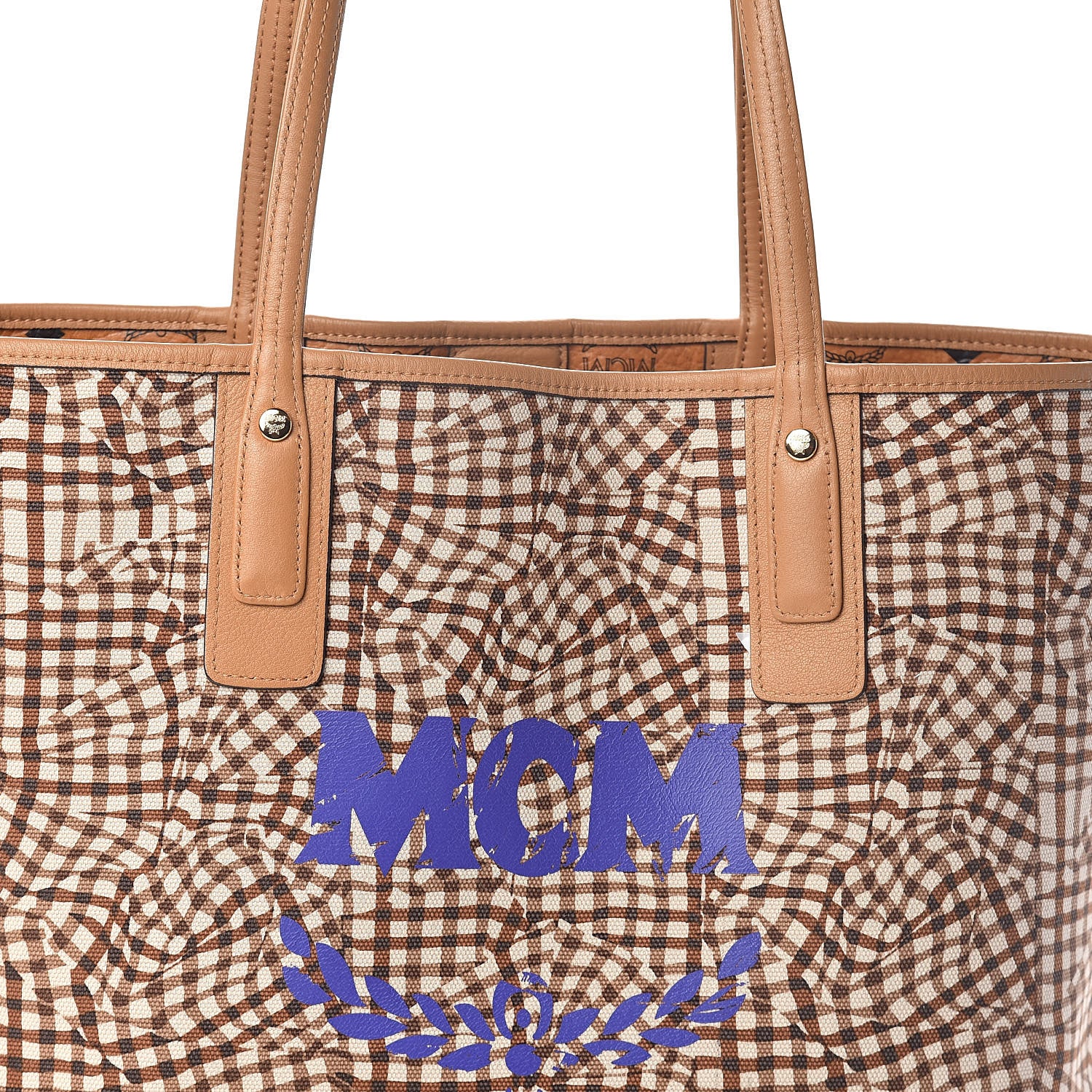 MCM Visetos Medium Liz Reversible Shopper Tote Cognac 15 of 15
