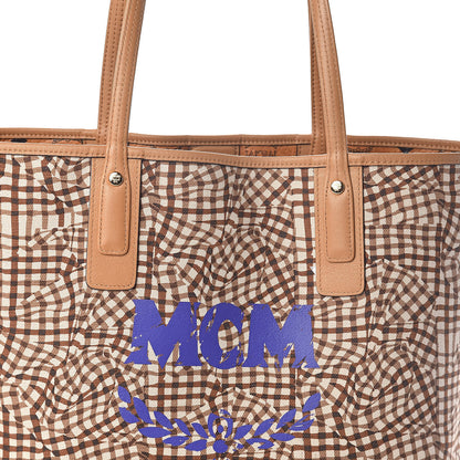 MCM Visetos Medium Liz Reversible Shopper Tote Cognac 15 of 15