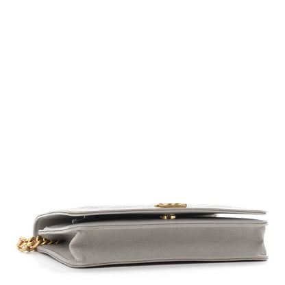 Chanel Caviar Quilted Boy Wallet On Chain WOC Grey 4 of 10
