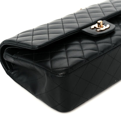 Chanel Lambskin Quilted Medium Double Flap Black 10 of 12