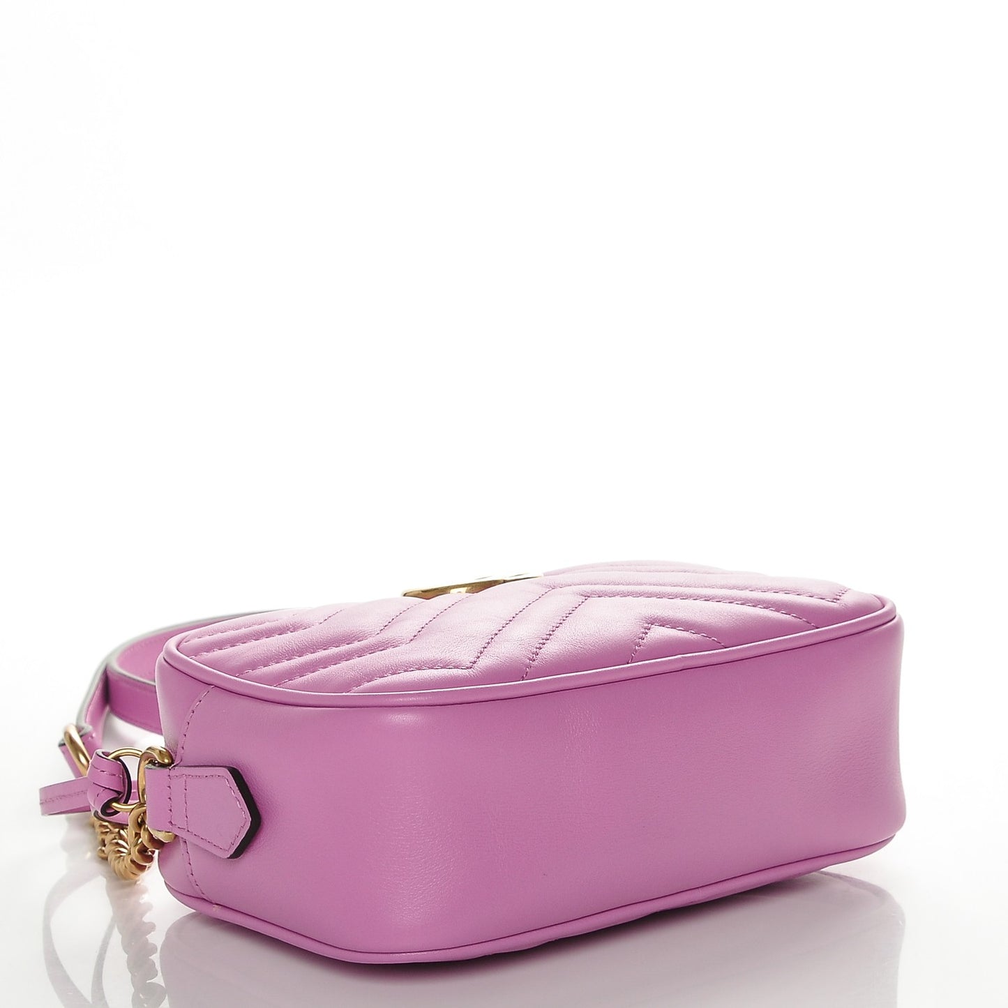 Calfskin Matelasse Mini GG Marmont Chain Shoulder Bag Candy Mousse
