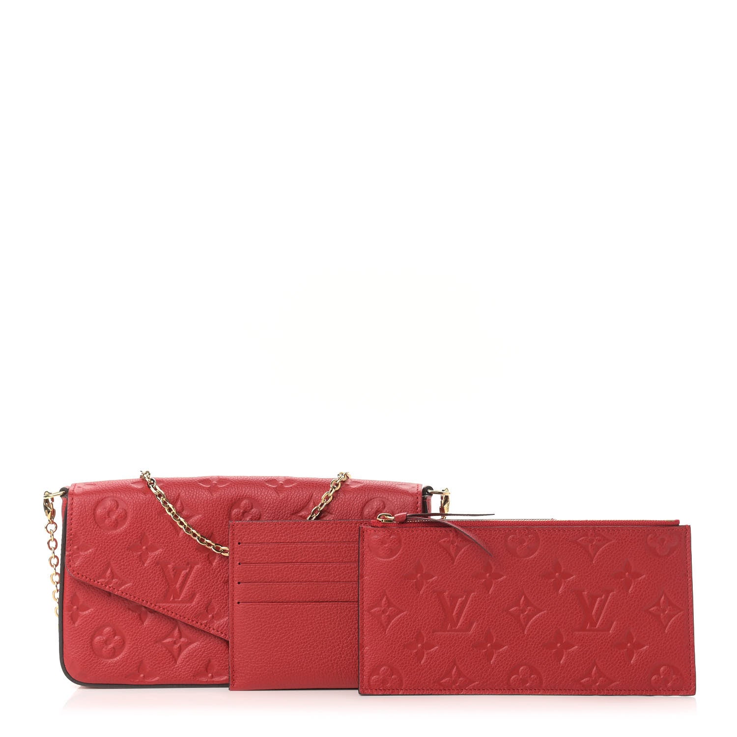 Louis Vuitton Empreinte Pochette Felicie Chain Wallet Scarlet 1 of 11