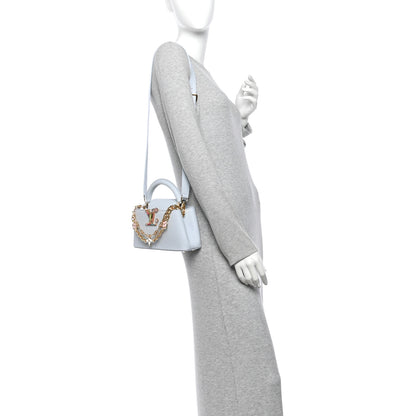 Louis Vuitton LV X TM Taurillon Capucines East West Mini Olympe Blue 2 of 11