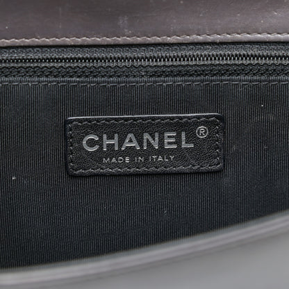 Chanel Glazed Calfskin Medium Boy Flap Black Brown 8 of 14