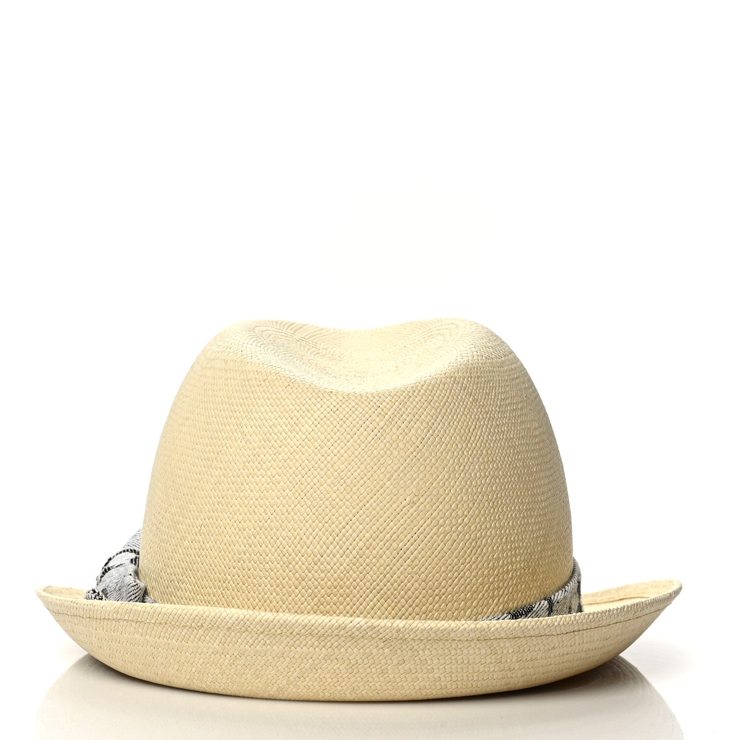 Chanel Straw CC Fedora Hat M Beige 5 of 7