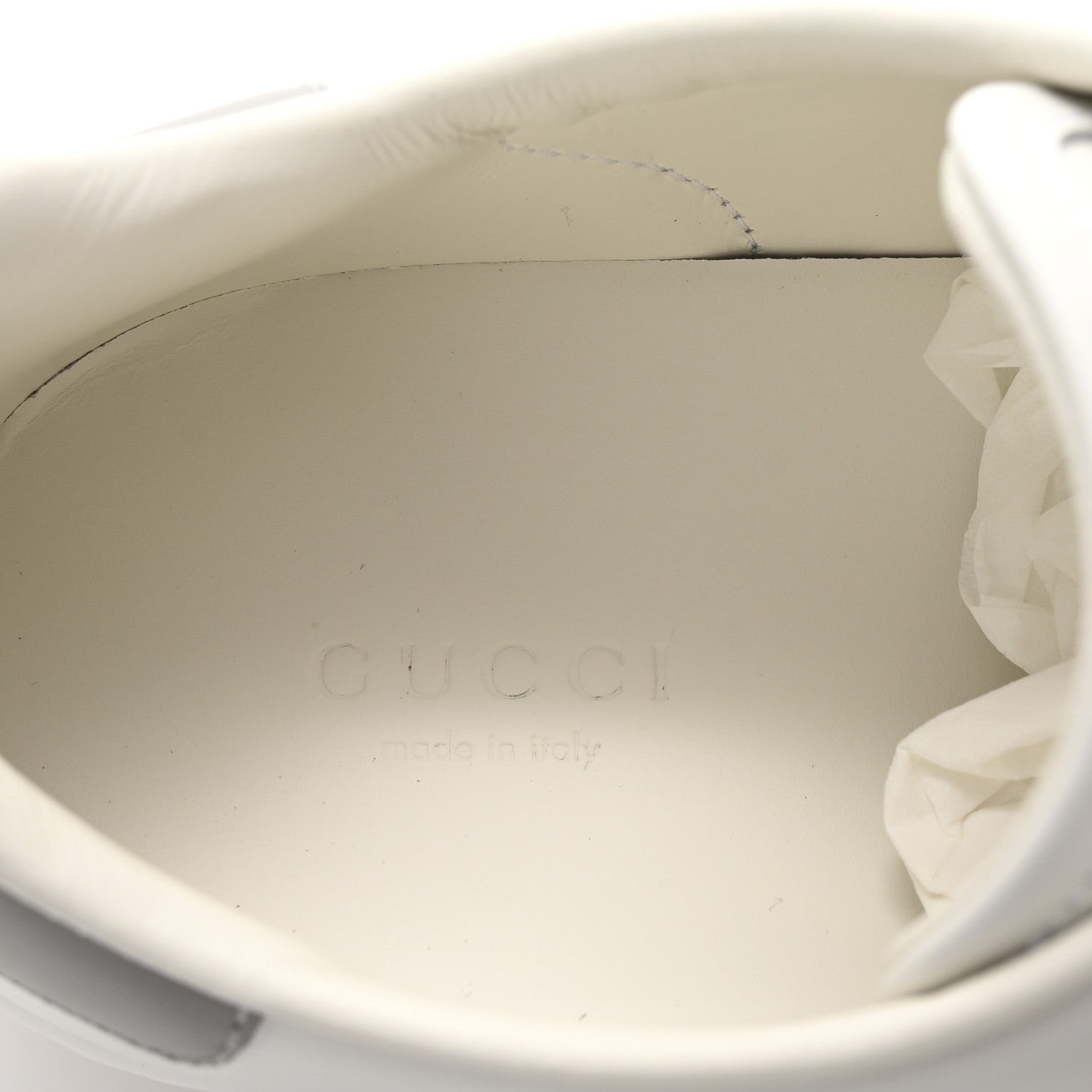Gucci Calfskin Interlocking G Perforated Womens Ace Sneakers 37.5 White Grey Sky 8 of 10
