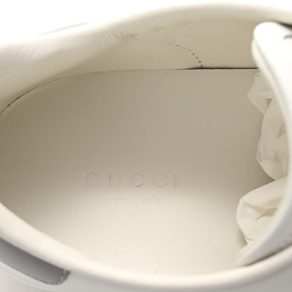Gucci Calfskin Interlocking G Perforated Womens Ace Sneakers 37.5 White Grey Sky 8 of 10