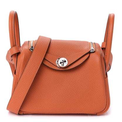 Hermes Taurillon Clemence Mini Lindy 20 Feu 1 of 10