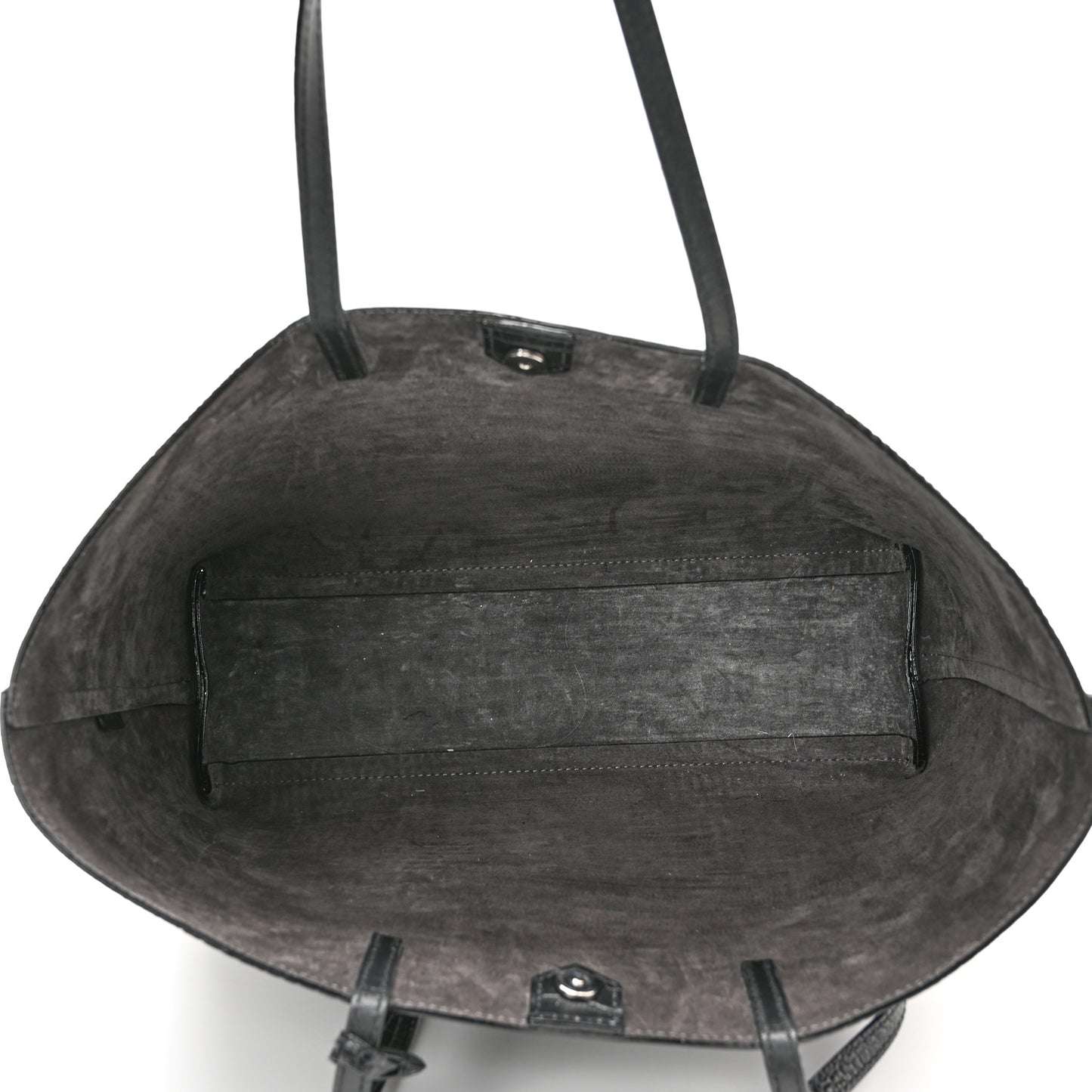 Calfskin Crocodile Embossed Nine2Five East West Tote Black
