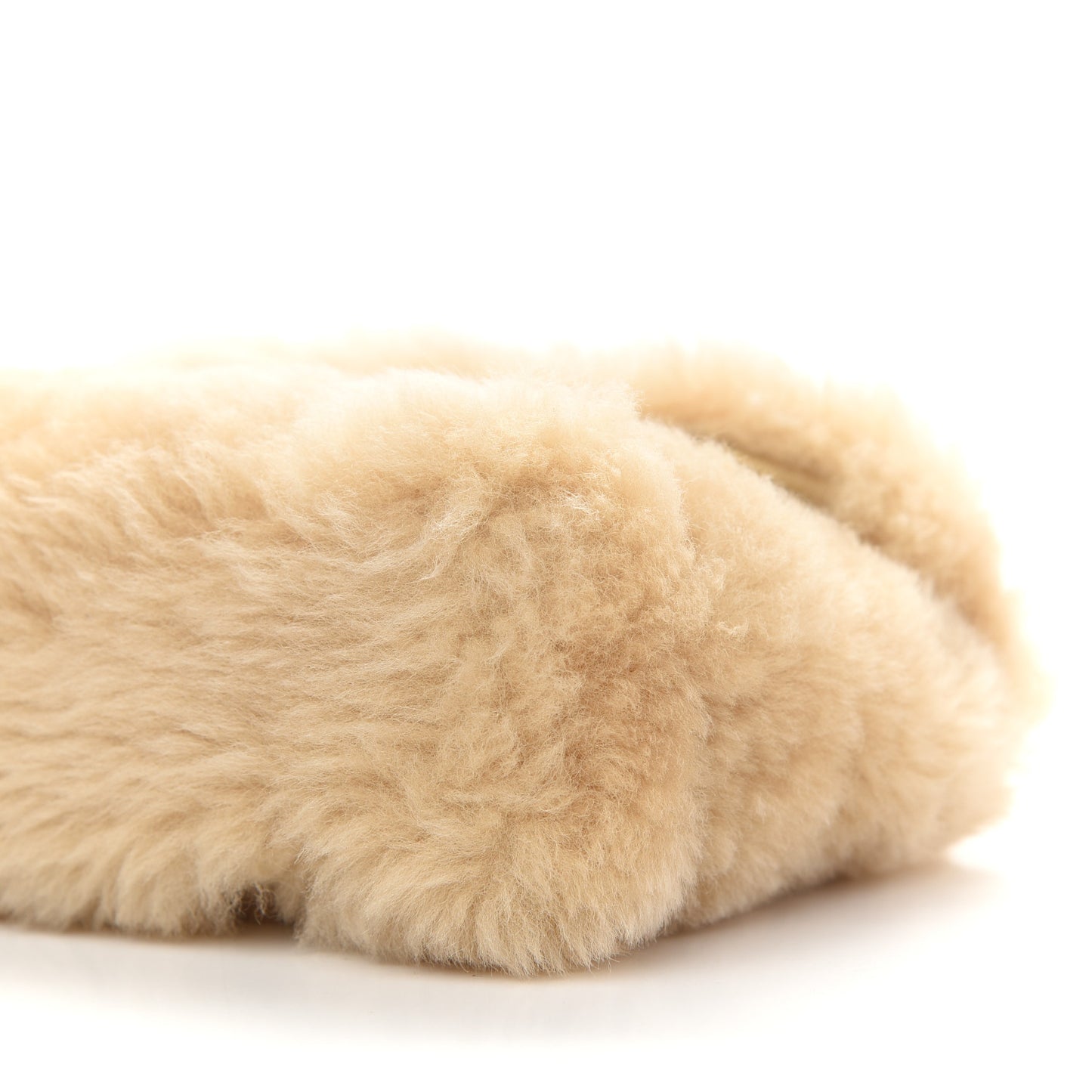 Shearling Quilted Monogram Loulou Puffer Pouch Clutch Natural Beige