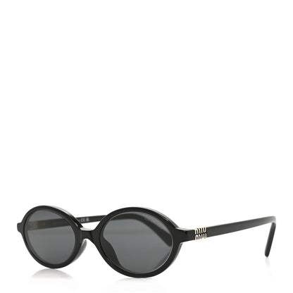 Miu Miu Acetate Oval Regard Sunglasses SMU04Z Black 1 of 7