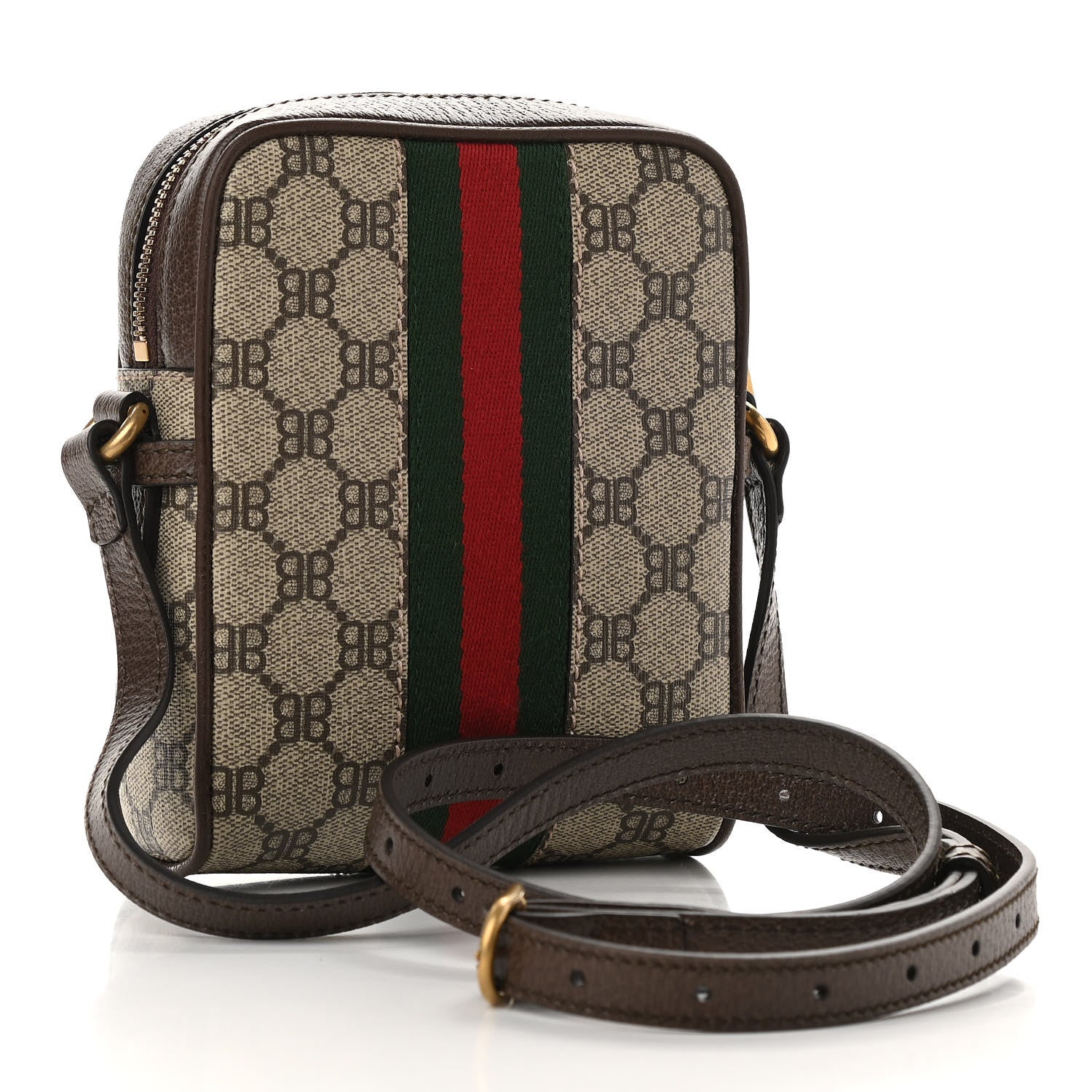 Gucci X BALENCIAGA BB Supreme Monogram Web Mini Ophidia Messenger Beige New Acero 3 of 9