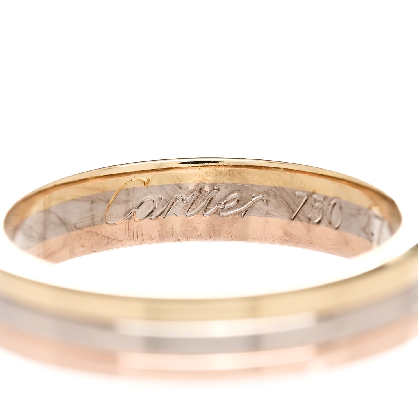 18K Pink White Yellow Gold 3.5mm Trinity Wedding Band Ring 47 4