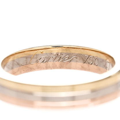 Cartier 18K Pink White Yellow Gold 3.5mm Trinity Wedding Band Ring 47 4 4 of 8
