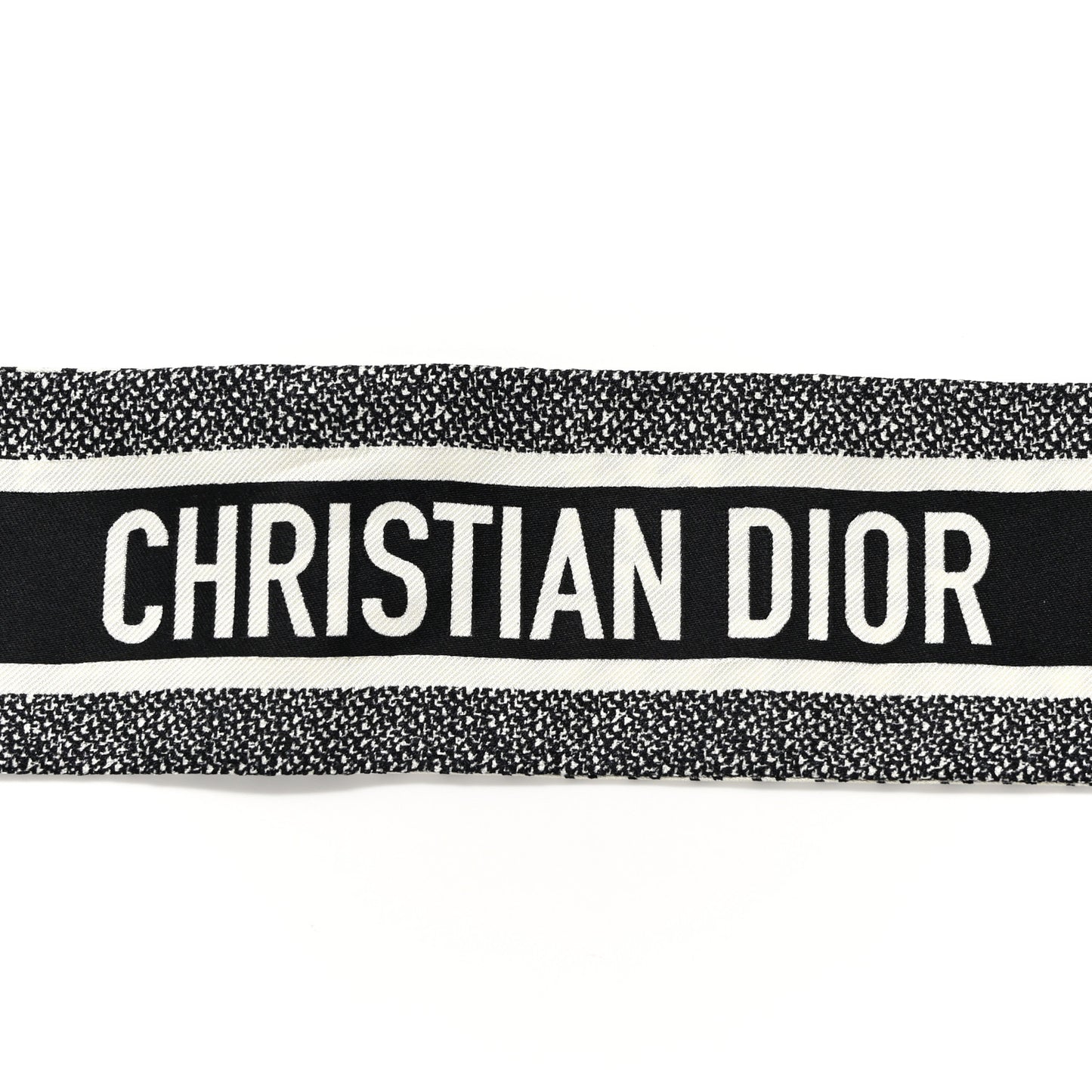 Silk Houndstooth Mitzah Scarf Black White