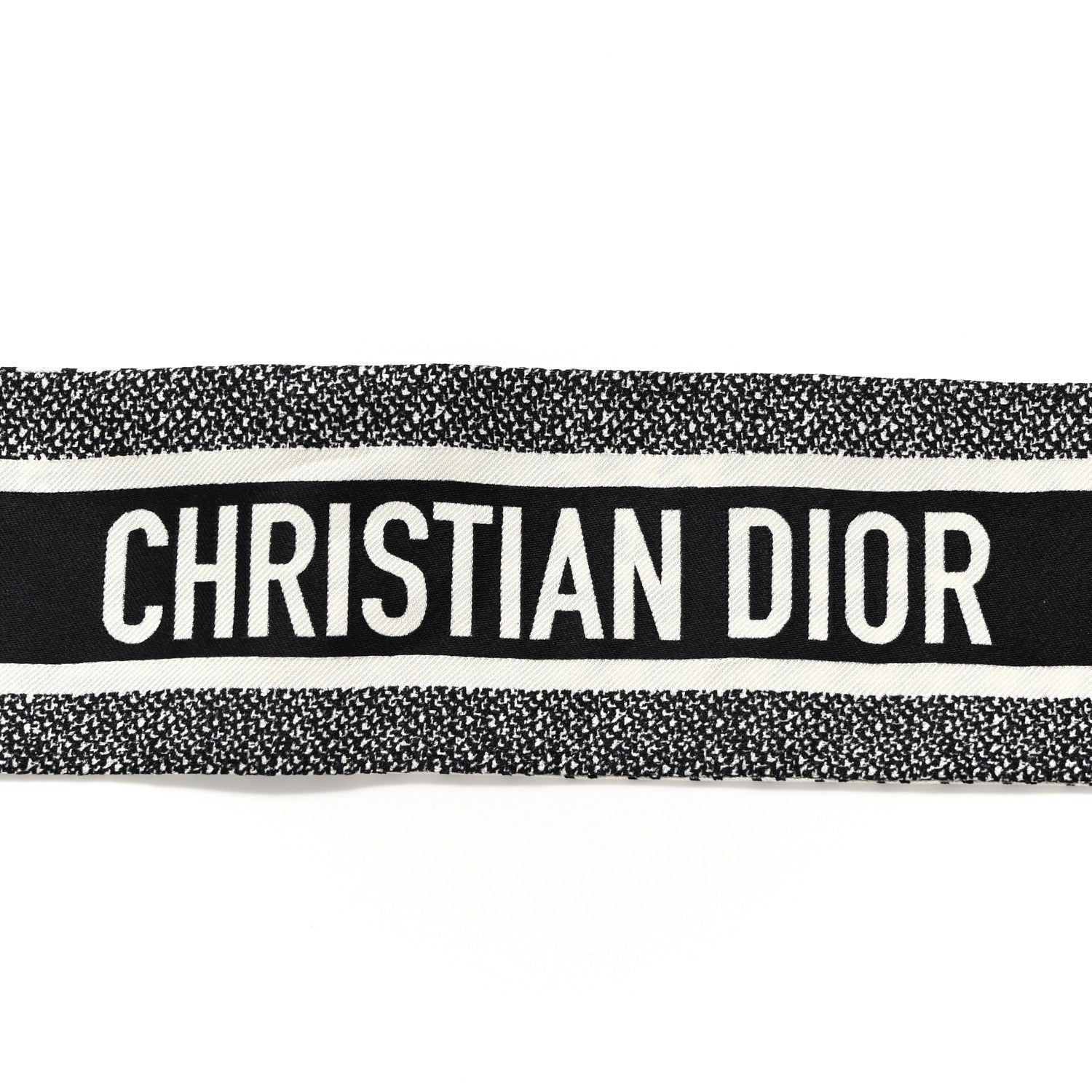 Christian Dior Silk Houndstooth Mitzah Scarf Black White 3 of 4