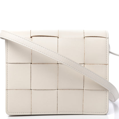 Bottega Veneta Lambskin Maxi Intrecciato Mini Cassette Crossbody Bag White 9 of 9