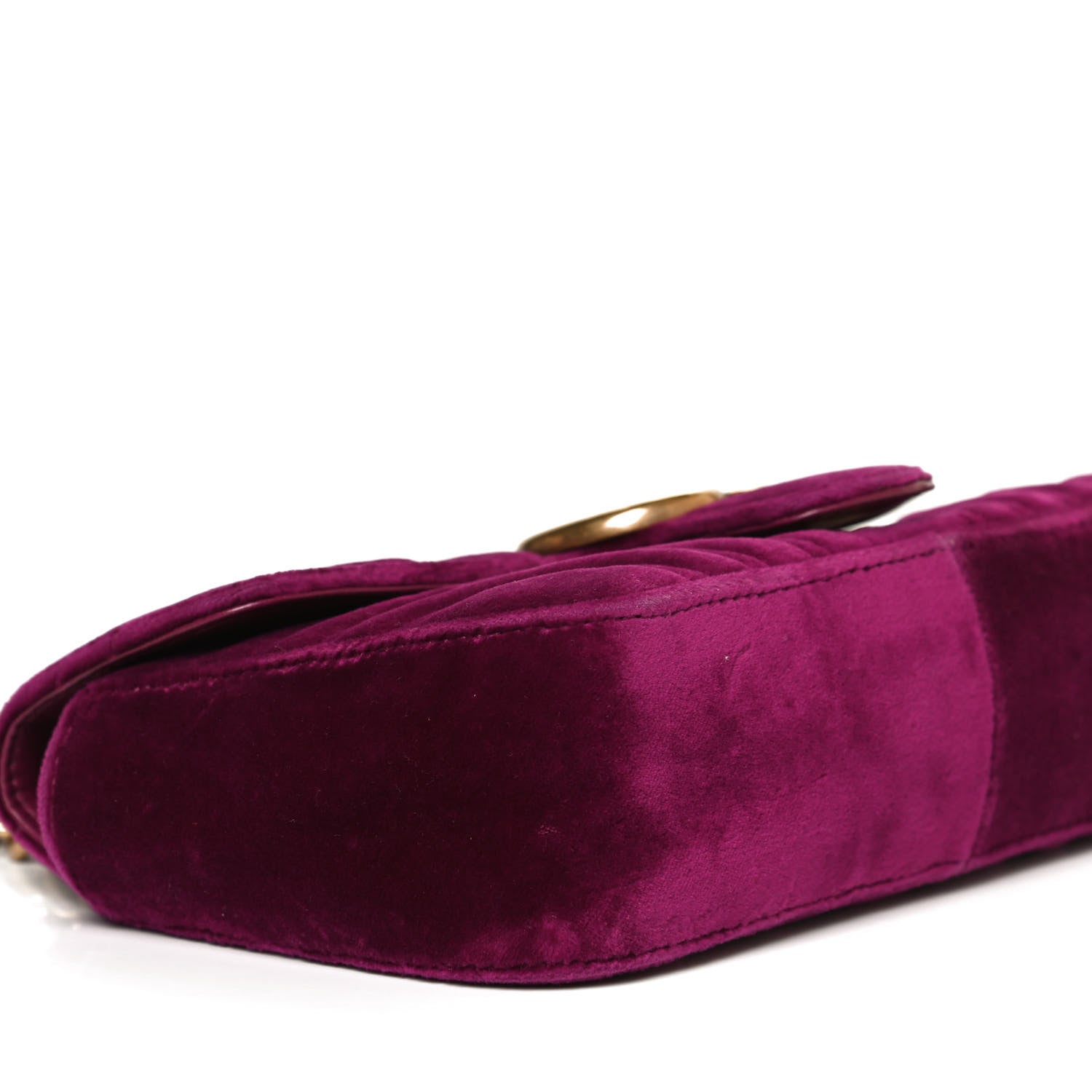Gucci Velvet Matelasse Mini GG Marmont Shoulder Bag Fuchsia Violet Cyclamen 10 of 13