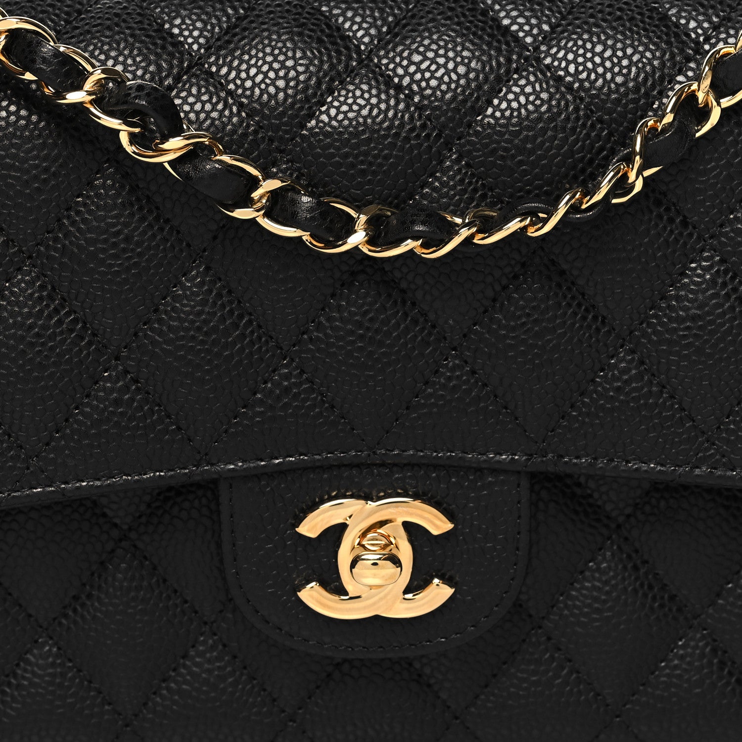 Chanel Caviar Quilted Medium Double Flap Black 8 of 11