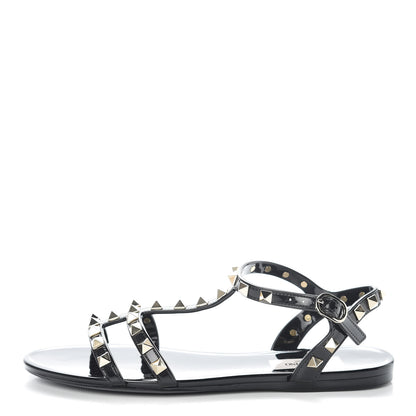 Valentino Garavani PVC Jelly Rockstud Caged Sandals 36 Black 1 of 7