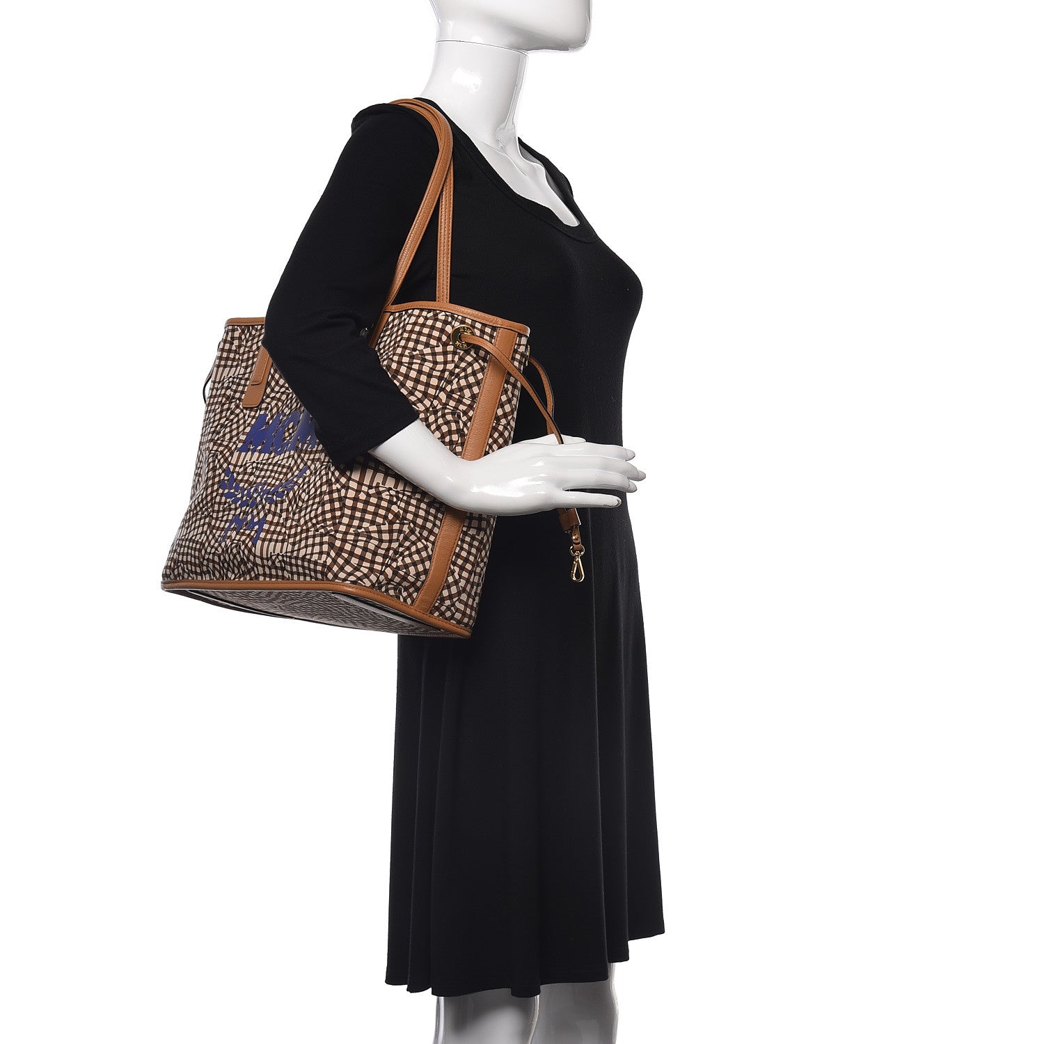MCM Visetos Medium Liz Reversible Shopper Tote Cognac 3 of 14