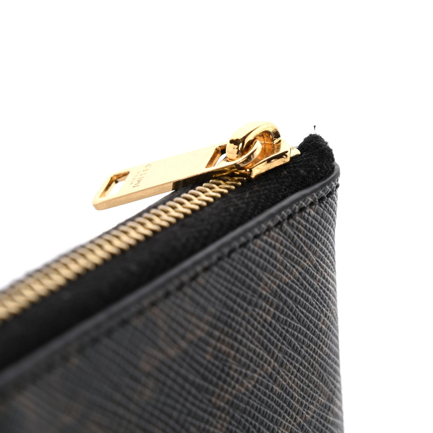 Celine Triomphe Canvas Logo Coin and Card Pouch With Hook Black 8 of 9