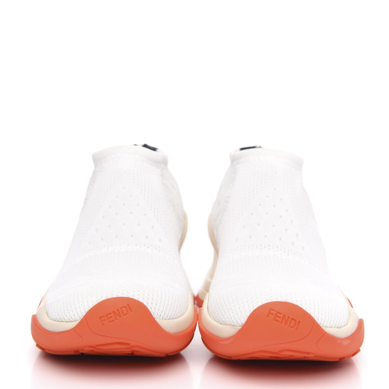 Fendi Technical 3D Mesh Womens FFluid Zip Up Sneakers 39 White Latte Ruggine 2 of 7