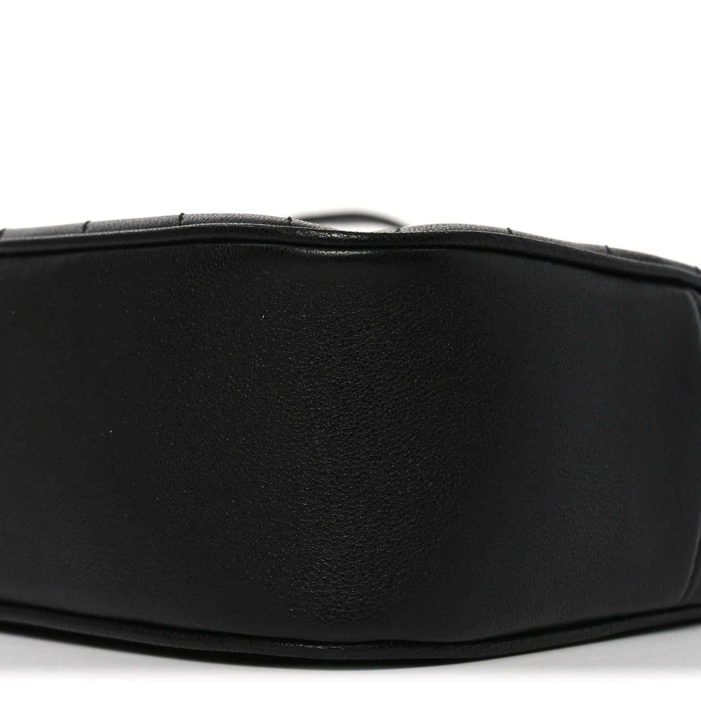 Sakai Be Green Calfskin Diagonal Stitched Small Blondie Shoulder Bag Black