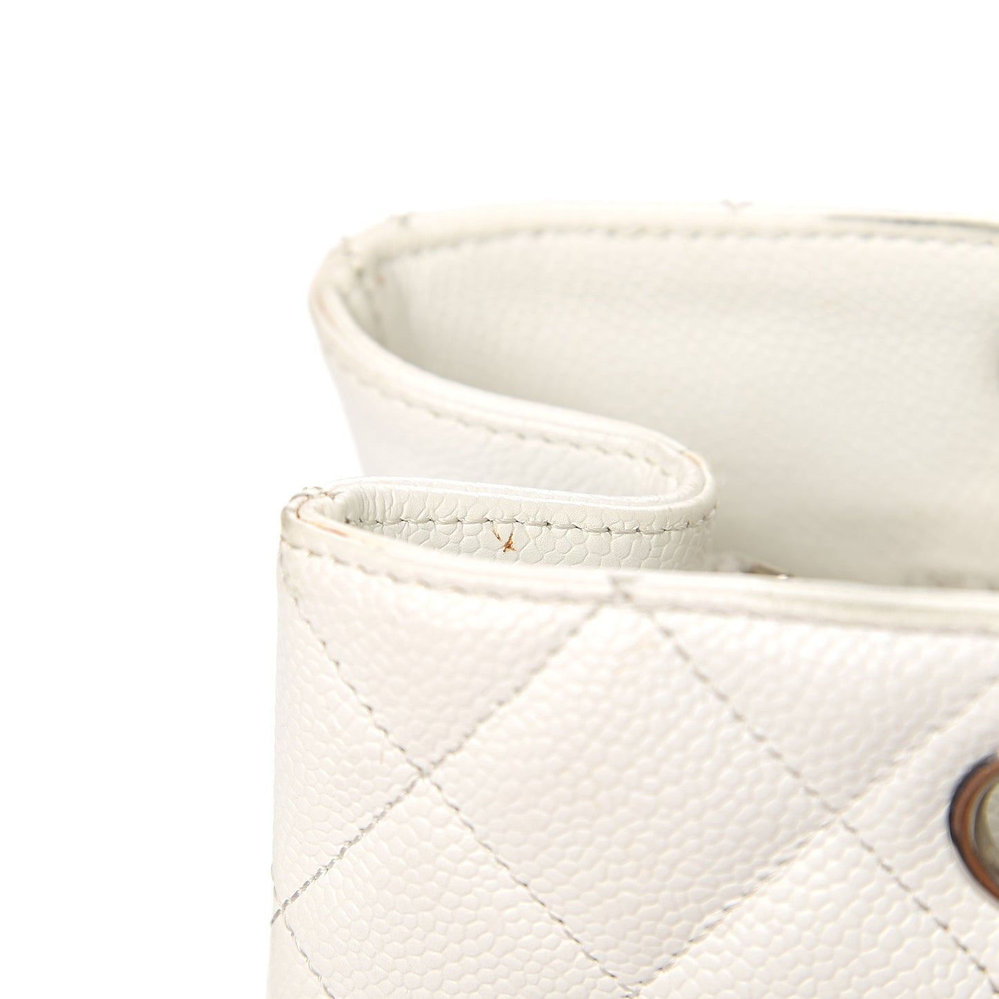 Caviar Quilted Grand Shopping Tote GST White