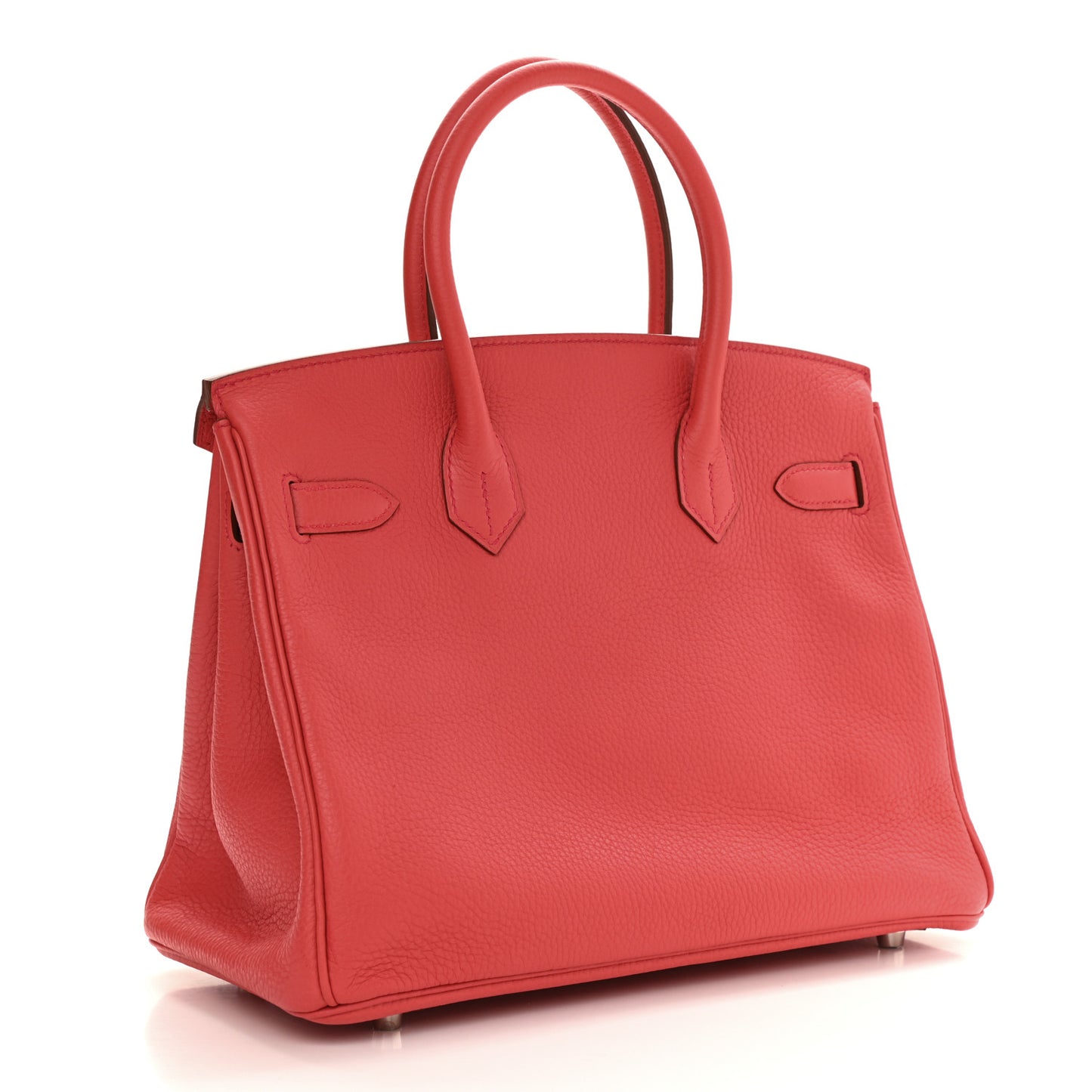 Taurillon Clemence Birkin 30 Rouge Pivoine