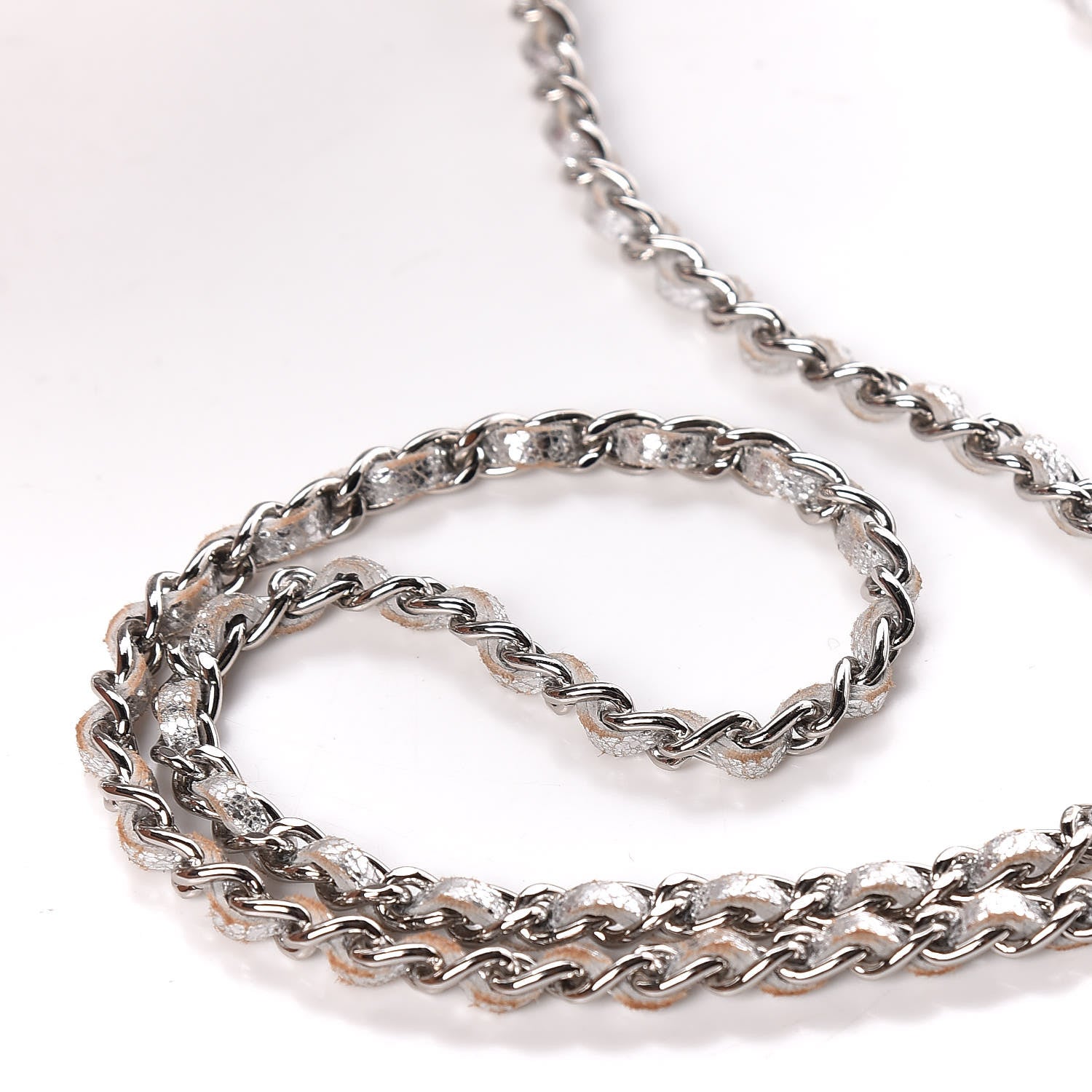 Chanel Metallic Lambskin Small Chain Around Clutch Silver 12 of 15