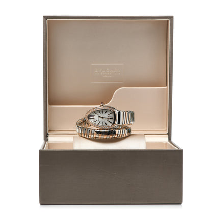 Bulgari Stainless Steel 18K Rose Gold Diamond Bezel 35mm Serpenti Tubogas Quartz Watch 5 of 5