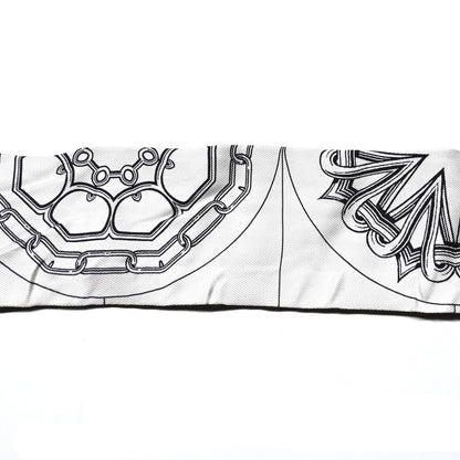 Hermes Silk Effet Kaleidoscope Twilly White Anthracite Marron 4 of 4