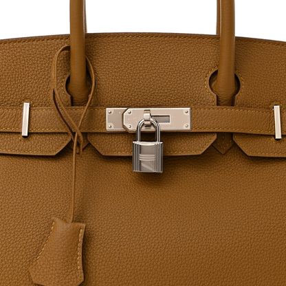 Hermes Togo Verso Birkin 30 Bronze Dore Bleu Brume 8 of 11