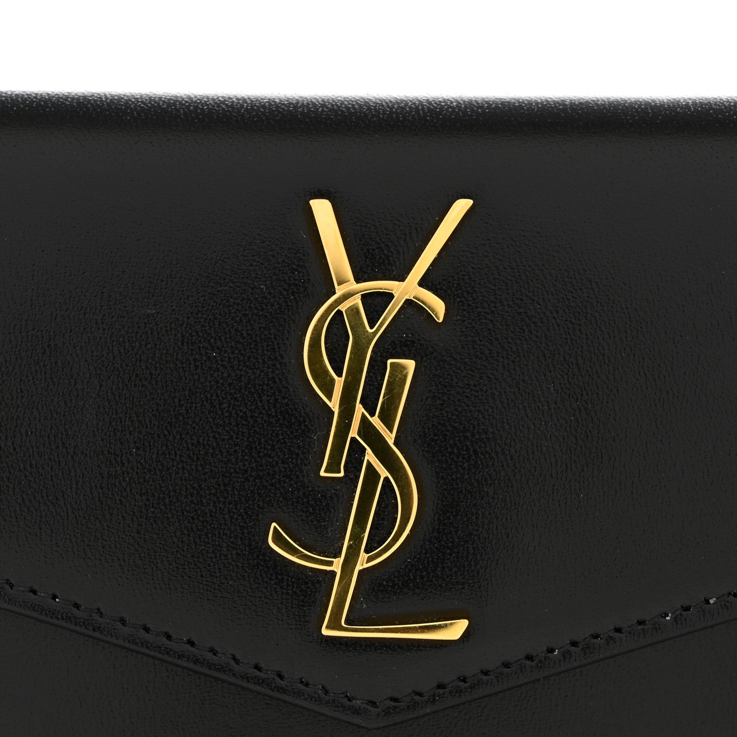 Saint Laurent Smooth Shiny Calfskin Monogram Uptown Baby Pouch Black 8 of 9