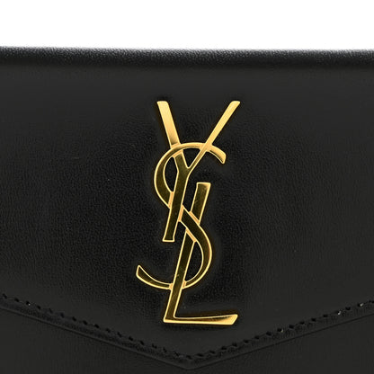 Saint Laurent Smooth Shiny Calfskin Monogram Uptown Baby Pouch Black 8 of 9
