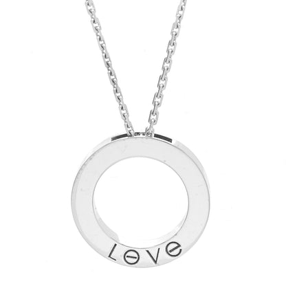 Cartier 18K White Gold Diamond LOVE Paved Necklace 6 of 7