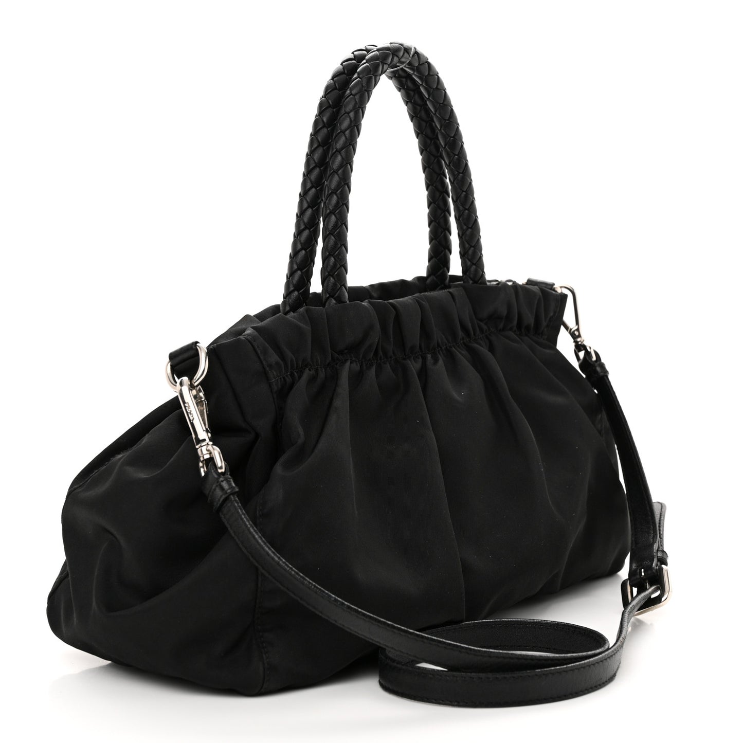 Tessuto Nylon Bow Shoulder Bag Black