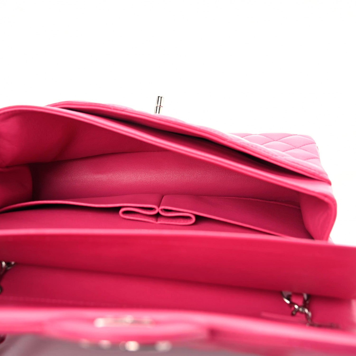 Chanel Lambskin Quilted Medium Double Flap Dark Pink 9 of 11