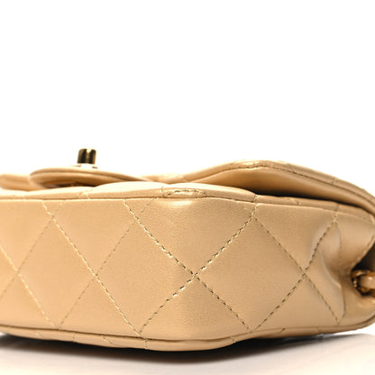 Chanel Metallic Lambskin Resin Quilted Top Handle Mini Flap Gold 10 of 11